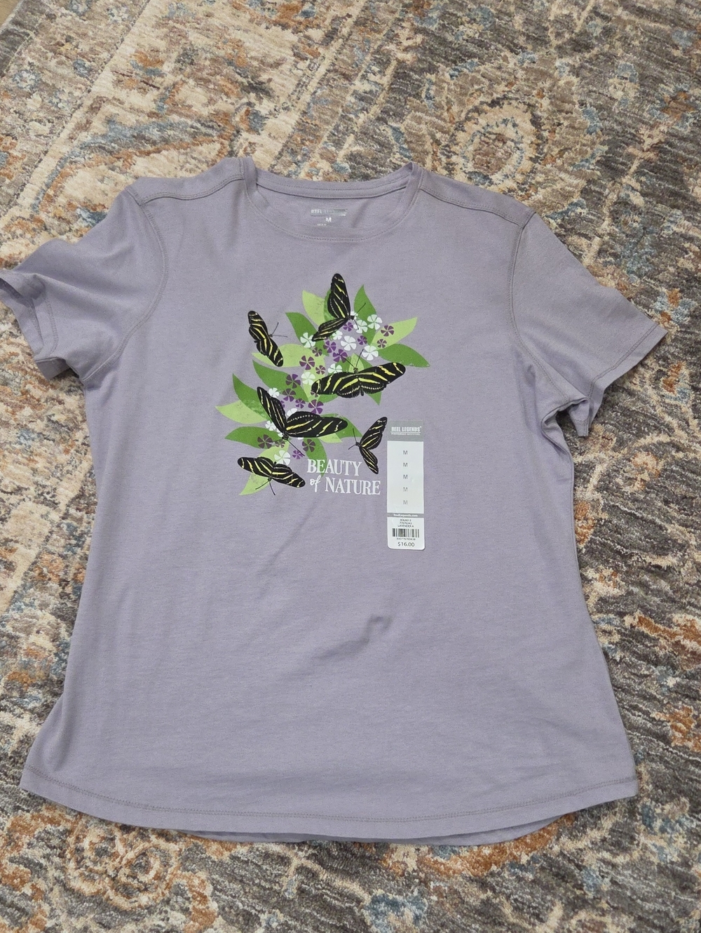 Reel Legends Beauty of Nature Butterfly Graphic Tee - Lavender